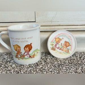 Vintage 1983 FRIENDS Make You Day Hallmark Mug Mates Coffee Mug with Lid